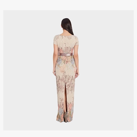 ADRIANNA PAPELL MATELASSE COLUMN GOWN Cocktail dress size 8 - Picture 2 of 8